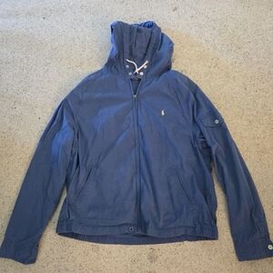 Vintage Polo Ralph Lauren Blue full Zip Hooded Jacket Mens XXL